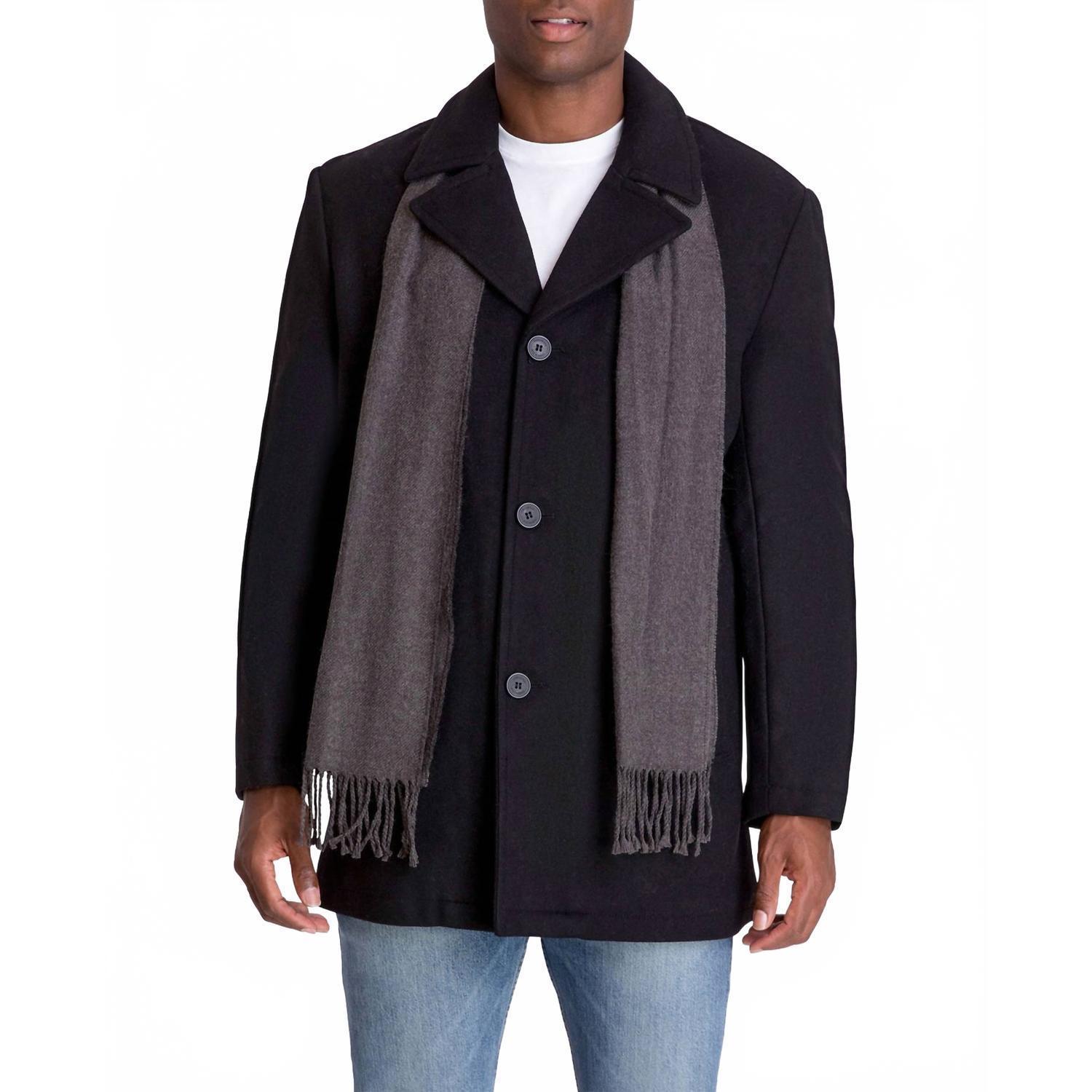 New London Fog Amity Single Breasted Wool Jacket In Black